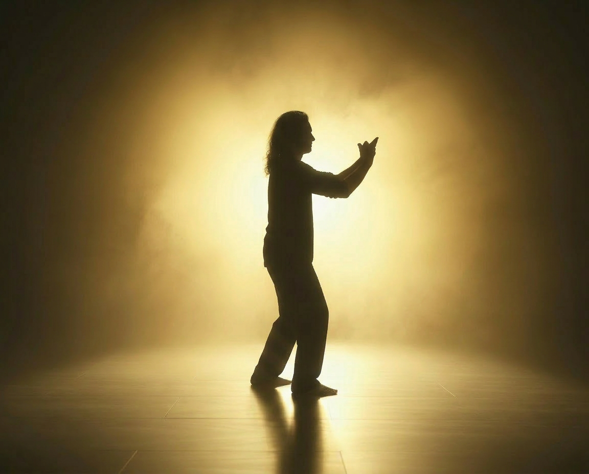 Taiji practitioner at dawn